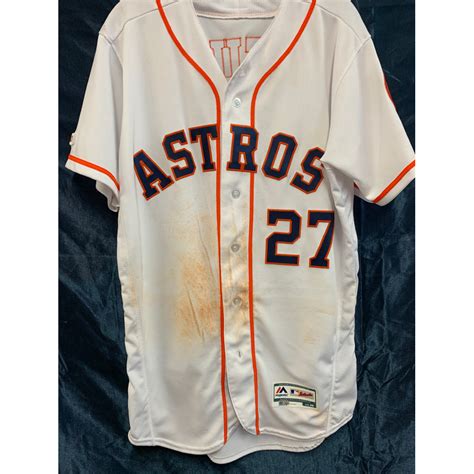 2019 Game-Used Jose Altuve Home White Jersey (Size 40) | Houston Astros ...