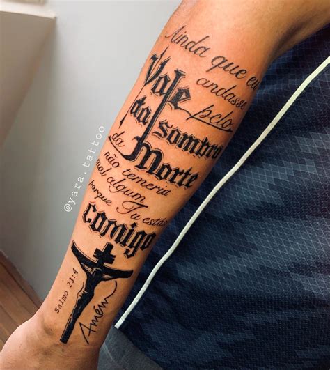 Tatuagem salmo 23:4 | Tatuaje de salmo, Frases para tatuajes, Frases para tatuajes hombres