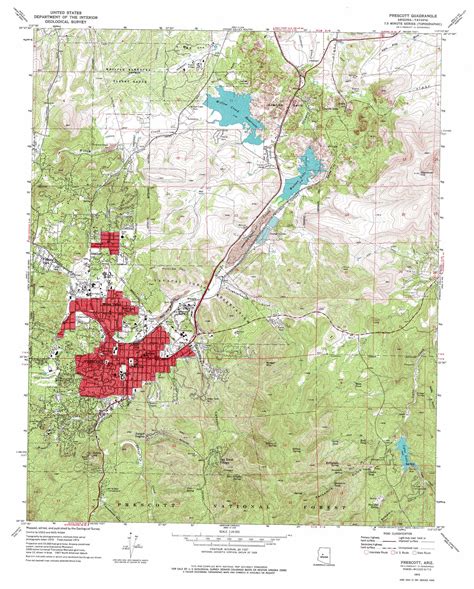 Prescott topographic map 1:24,000 scale, Arizona