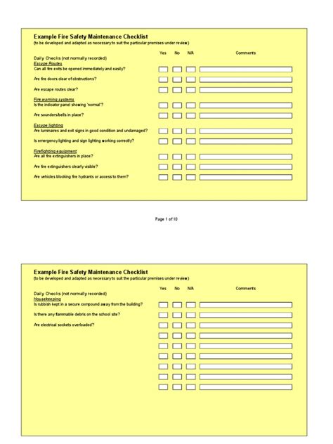 Fire Risk Assessment Checklist | PDF | Fire Safety | Fires