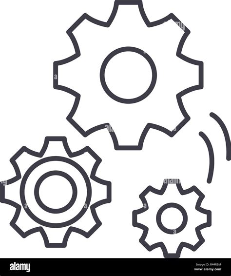 Mechanical engineering line icon concept. Mechanical engineering vector ...