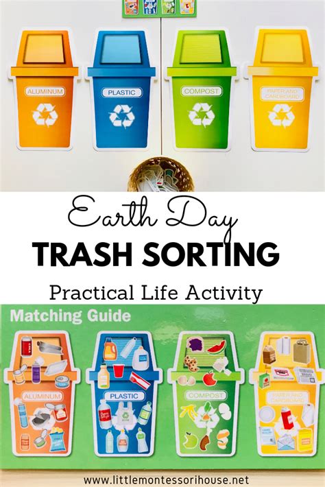 Earth Day Trash Sorting Practical Life Activity | Recycling activities, Practical life ...