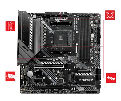 MSI MAG B550M MORTAR AMD AM4 DDR4 CF Lightning Gen 4 M.2 USB 3.2 Gen 2 ...