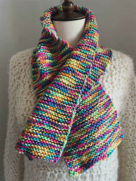 Easy Scarf Knitting Pattern Free Beginner Scarf - ChristaCoDesign