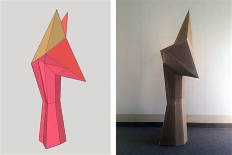 High School Art: Polyhedral Cardboard Sculptures