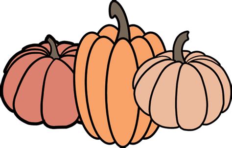 Three Pumpkins in a row clipart image - free svg file for members - SVG Heart