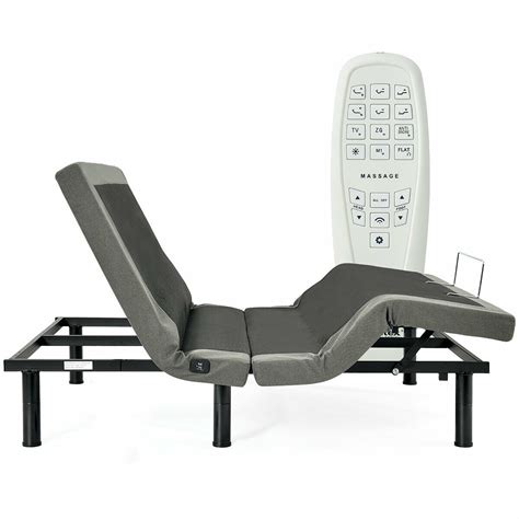 Costway Adjustable Massage Bed Base Upholstered Wireless Remote USB Ports Queen - Walmart.com