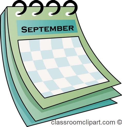 September Calendar Clipart - Customize and Print