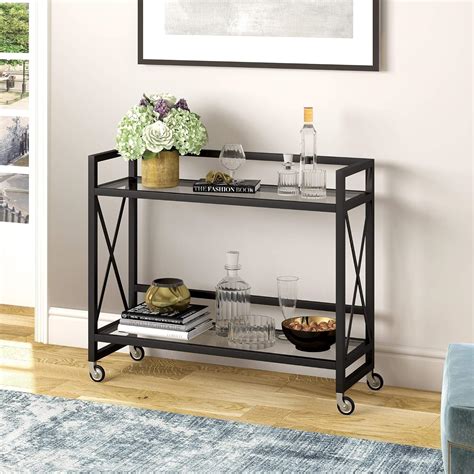 Amazon.com: Blackened Bronze Bar Cart Black Glam Metal Brass Finish ...