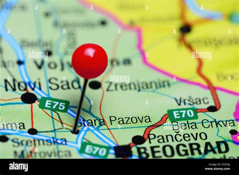 Stara Pazova pinned on a map of Serbia Stock Photo - Alamy