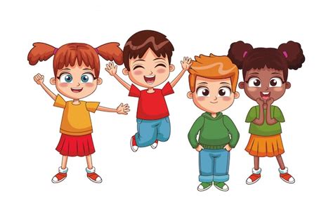 Premium Vector | Happy kids cartoon