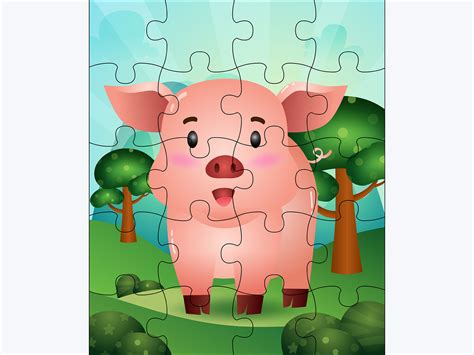 A Pig Puzzle - Teaching Material Graphic by wijayariko · Creative Fabrica