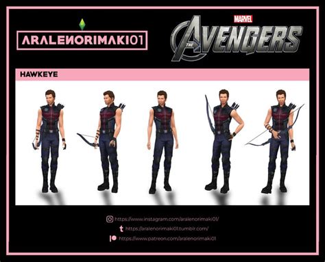 Hawkeye Avengers, Superhero Villains, Clint Barton, Sims 4 Clothing ...