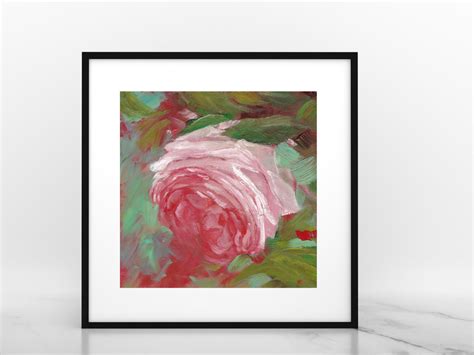 Small Pink Rose Oil Painting Art Print Reproduction - Etsy