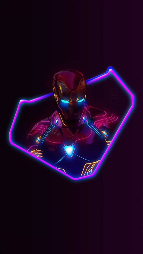 Neon Iron Man Mark Iv Wallpaper