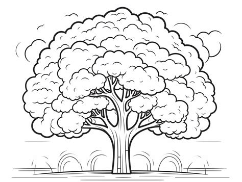 Fall Tree Coloring Delight - Coloring Page