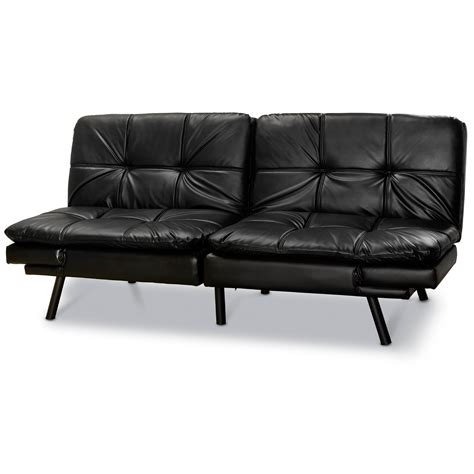 Mainstays Memory Foam Futon, Black Faux Leather - Walmart.com - Walmart.com