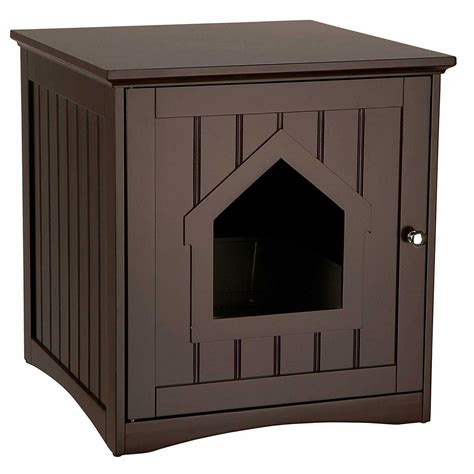 Enclosed Cat Litter Box Furniture Hidden Wooden Covered