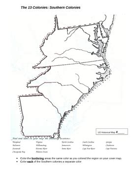 Southern Colonies Map by Steffi Wood | Teachers Pay Teachers