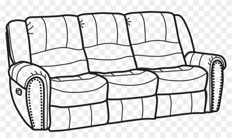 Couch Clipart Side View - Sofa Clip Art Black And White, HD Png ...