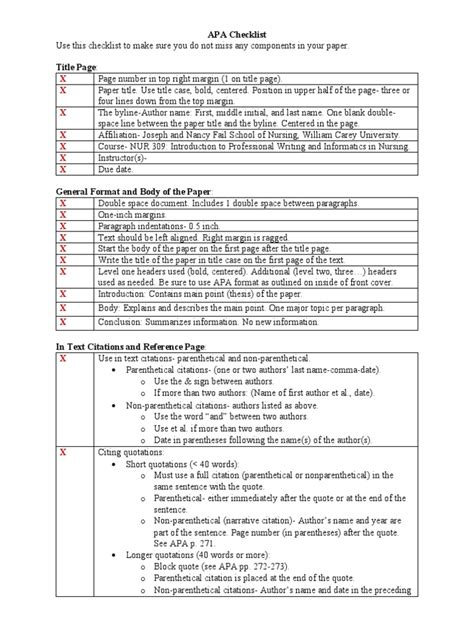 APA Checklist 7th Edition Updated | PDF | Apa Style | Citation