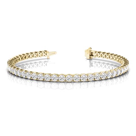 3 Carat Round diamond Tennis Eternity Bracelet In 18K Yellow Gold | Fascinating Diamonds