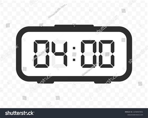 Vector Illustration Four Oclock Digital Clock Stock Vector (Royalty ...