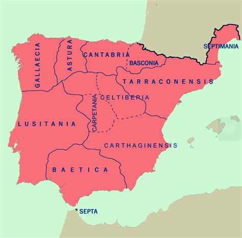 Hispania visigótica hacia el año 700, antes de la conquista musulmana de la península ibérica ...