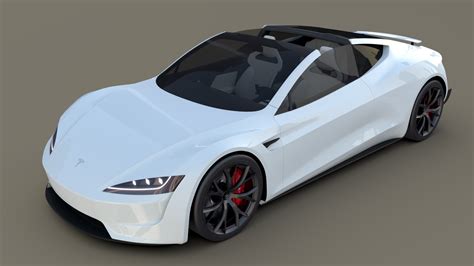 Tesla Roadster 2020 White with interior and chassis | Tesla roadster ...