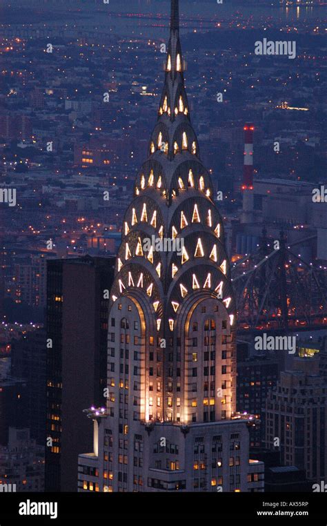 View of Chrysler Building at night from the top of Empire State Stock Photo: 16732521 - Alamy