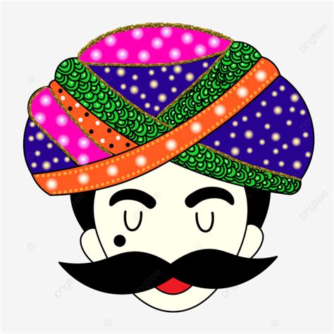 Indian Turban Vector Hd PNG Images, Indian Turban Men Rajasthani Man Colorful Pagdi, Indian Men ...