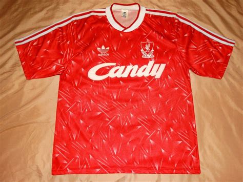 Liverpool Home football shirt 1989 - 1991. Sponsored by Candy