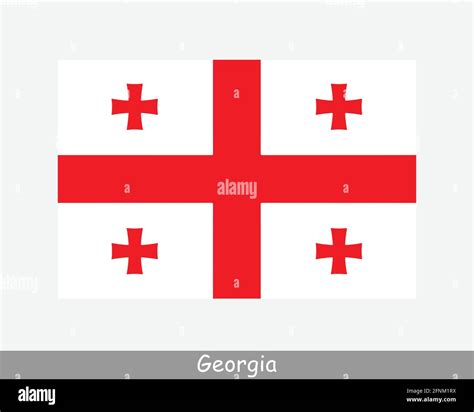 National Flag of Georgia. Georgian Country Flag Detailed Banner. EPS Vector Illustration Cut ...