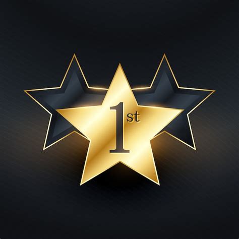 Winner 1st star label design | Free Vector