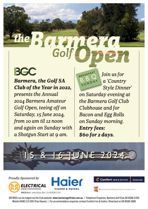 Barmera Open Entry Form - Barmera Golf Club