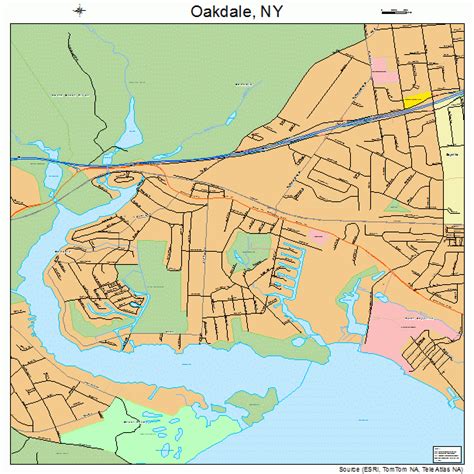 Oakdale New York Street Map 3654144