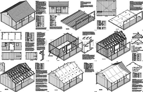 16x20 ft Guest House Storage Shed with Porch Plans #P81620, Free Material List | eBay