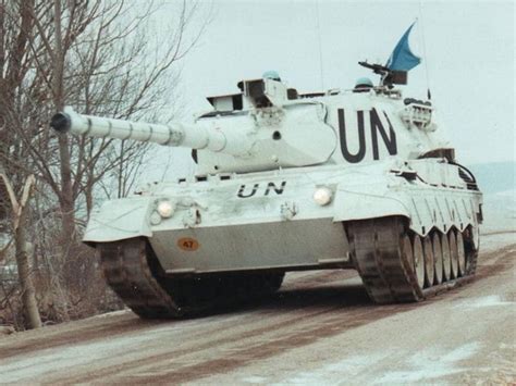 Leopard 1A5 DK during the mission, UNPROFOR , Bosnia 1994. Personal Armor, United Nations ...