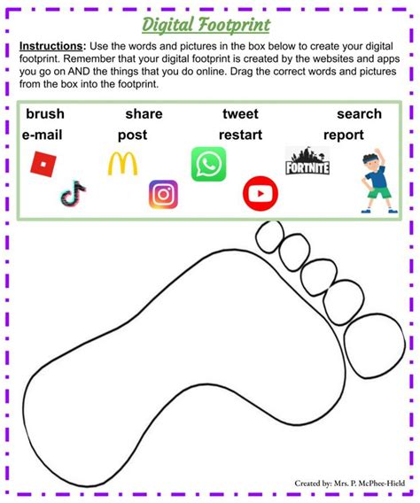 Digital Footprint activity | Digital safety, Digital footprint, Student ...