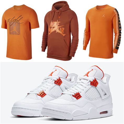 Air Jordan 4 Metallic Orange Clothing | SneakerFits.com