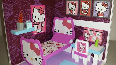 DIY Miniature Doll House - Hello Kitty Bedroom | Cat bedroom, Hello kitty bedroom, Hello kitty