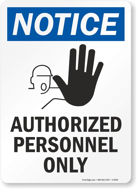 Notice - Authorized Personnel Only Sign with Graphic, SKU: S-0024 - MySafetySign.com