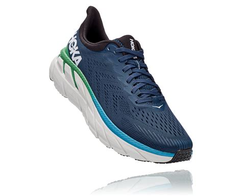 Hoka Mens Clifton 7- Moonlit Ocean/Anthracite- Wide Width | Cleary's ...