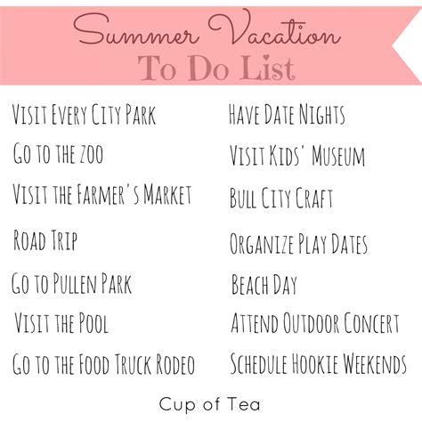 UPDATE | Summer Vacation To Do List 2015 | Cup of Tea