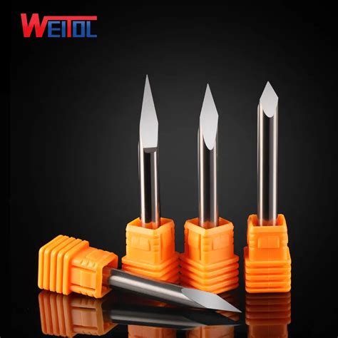 Weitol Metal engraving tool 5A 1 pc 6 mm Carbide Carving Cutters CNC Router Tools Precise Flat ...