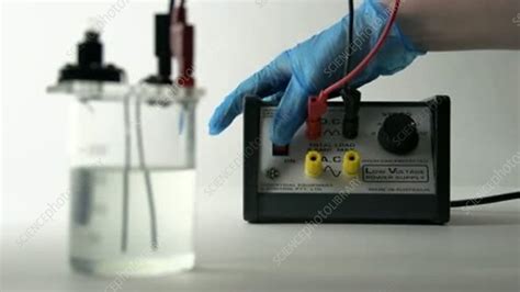 Electrolysis of sodium chloride solution - Stock Video Clip - K004/5370 - Science Photo Library