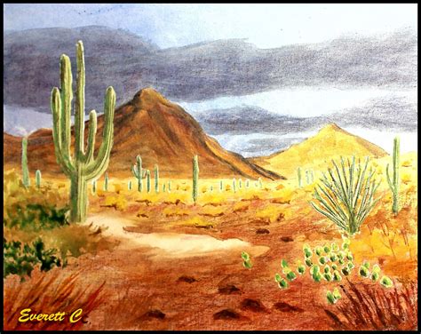 Desert - watercolor on canvas | Watercolor canvas, Watercolor paintings, Painting