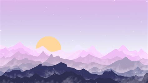 1920x1080 Sun Mountains Pink Digital Art Laptop Full HD 1080P ,HD 4k Wallpapers,Images ...