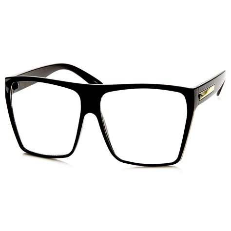 Super Oversized Eyeglasses Flat Top Square Clear Lens Glasses Frames ...