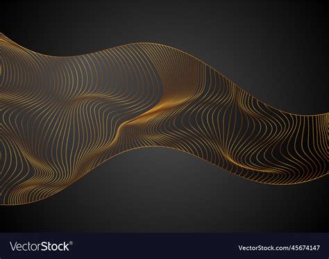 Luxury golden linear wavy background with dotted Vector Image